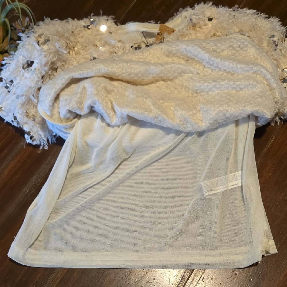 Zara Cream Sequin Top - Picture 8 of 12